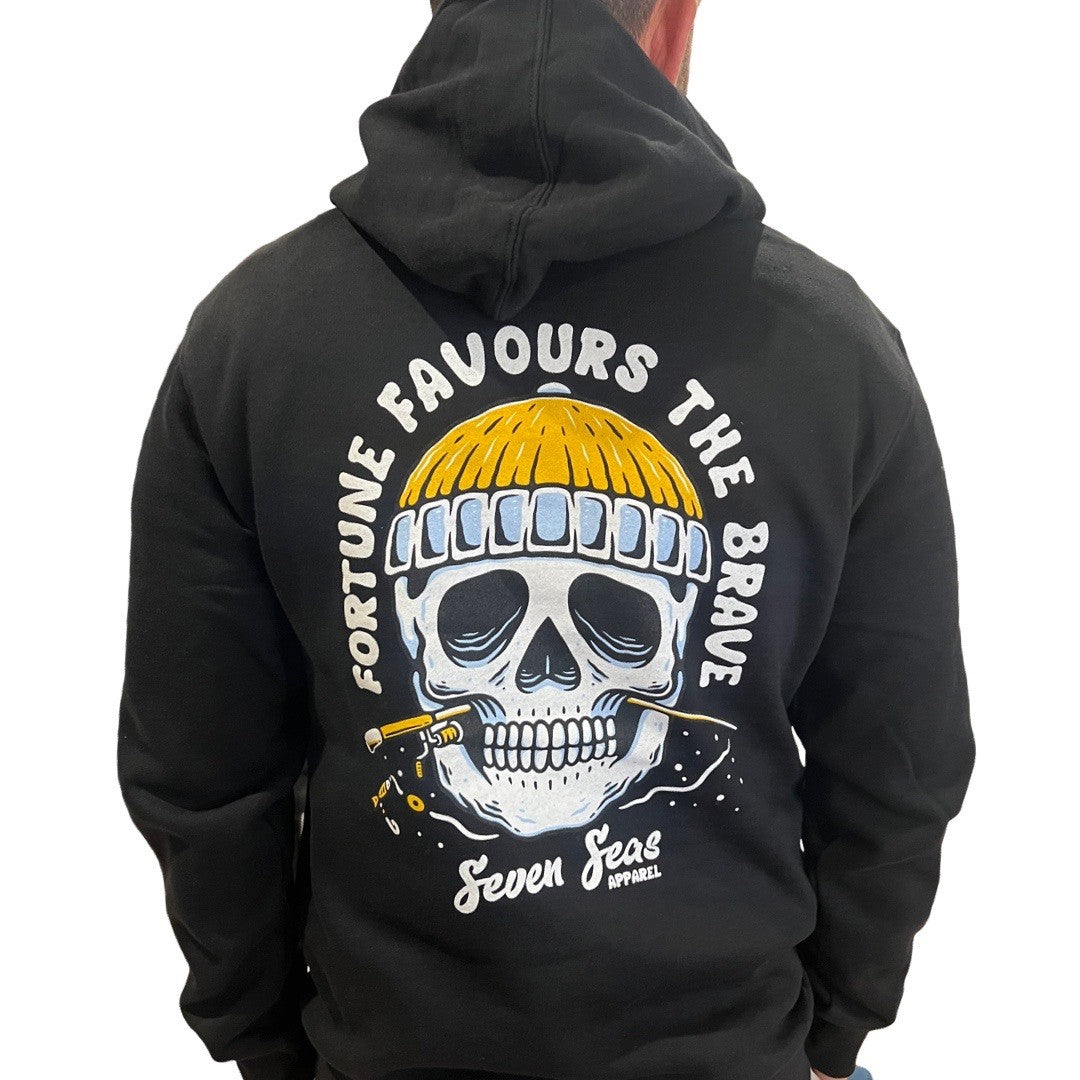 FORTUNE FAVOURS THE BRAVE - MEN'S HOODIE - BLACK