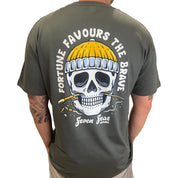 FORTUNE FAVOURS THE BRAVE - MEN'S TEE - CHARCOAL