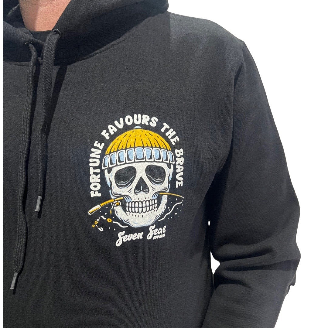 FORTUNE FAVOURS THE BRAVE - MEN'S HOODIE - BLACK
