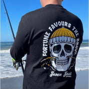 FORTUNE FAVOURS THE BRAVE - MEN'S LONG SLEEVE TEE - BLACK