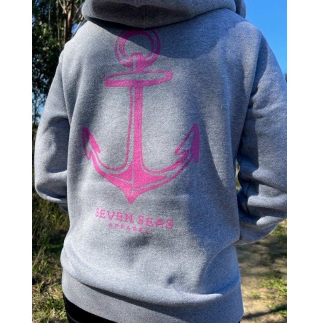 ANCHOR WOMEN S HOODIE GREY Seven Seas Apparel