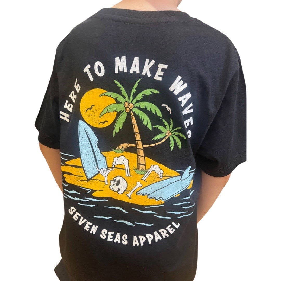 MAKIN WAVES - YOUTH TEE - BLACK