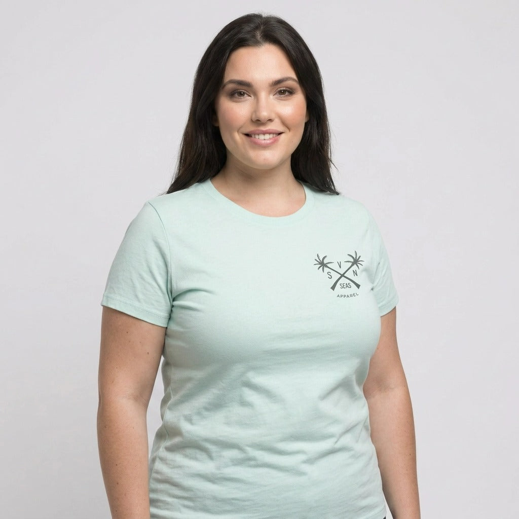 PALM TEE - WOMEN'S TEE - AQUA