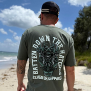 BATTEN DOWN THE HATCHES - MEN'S TEE - MOSS GREEN