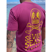 SKULL & BONES - MEN'S TEE - BERRY