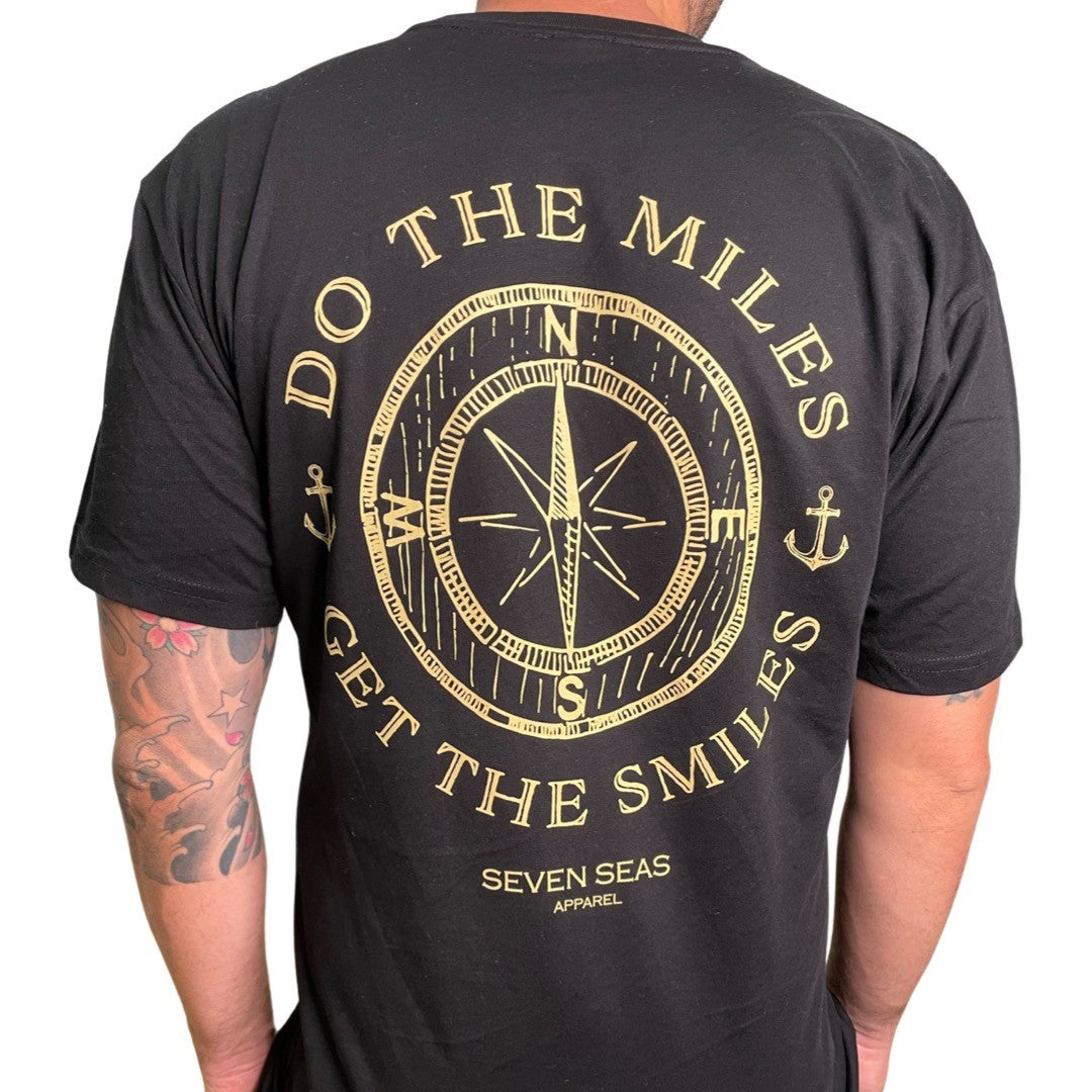 COMPASS - MEN'S TEE - BLACK – Seven Seas Apparel